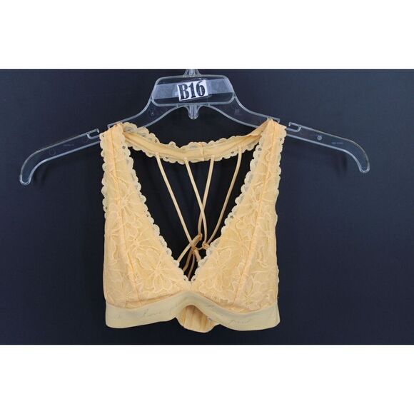 VICTORIA'S SECRET PINK SIZE SMALL MARIGOLD YELLOW BRALETTE LACEY & STRAPPY - Picture 7 of 8